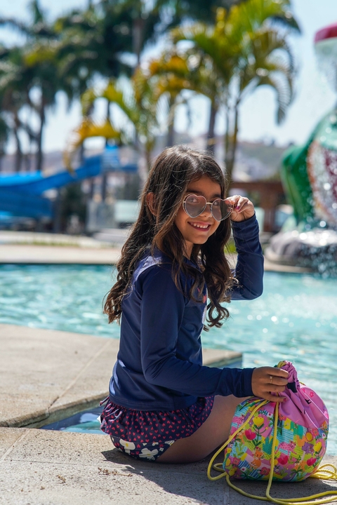 Conjunto Roupão de Banho Infantil + Mochila Florida