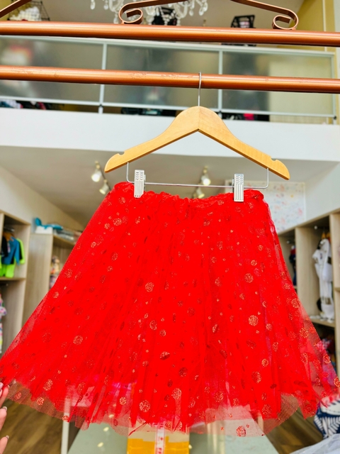 SAIA DE TUTu VERMELHA COM GLITTER
