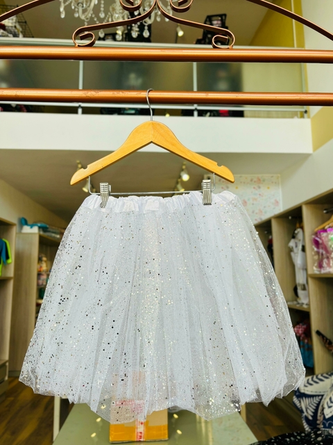SAIA DE TUTU BRANCA COM GLITTER