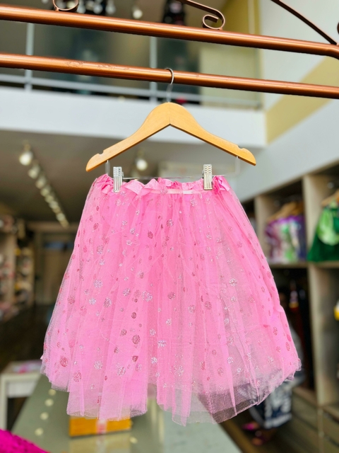 SAIA DE TUTU ROSA COM GLITTER