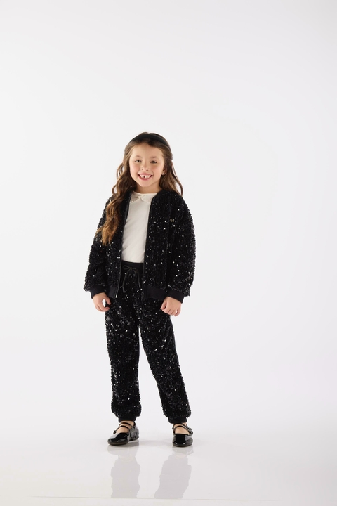 CALÇA EM VELUDO PAETE UP BABY