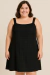 VESTIDO CURTO COM CAMADAS PRETO