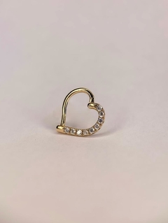 Clicker Coração Cravejado Ouro 14K - comprar online