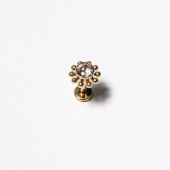 Labret Sol Aço Pvd Com Zircônia