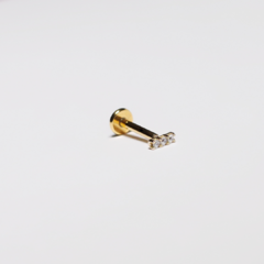 Barrinha com 3 Zircônias em ouro - comprar online