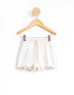 Shorts Canelado Branco e Dourado - comprar online