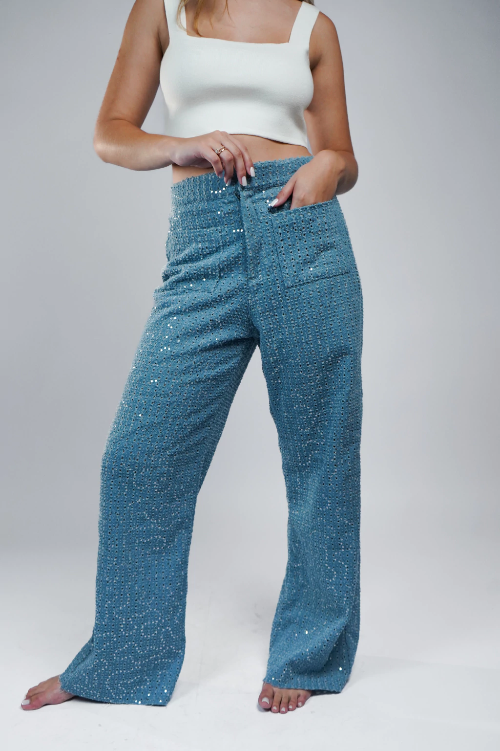 CALÇA JADE JEANS DESTROY PAETÊ