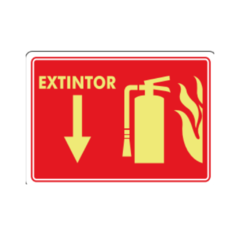 Señalamiento extintor con flama