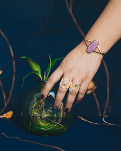 Anillo ondas con piedra (diferentes modelos)