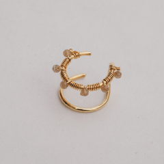 Ear cuff con piedra BAÑO DE ORO (varios modelos)