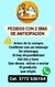 #*PEDIDOS CON 2 DÍAS DE ANTICIPACIÓN