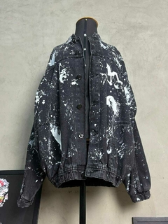 JAQUETA JEANS BOMBER GRAFITE