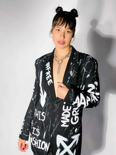 BLAZER OVERSIZED ESCRITA CORRENTES - loja online