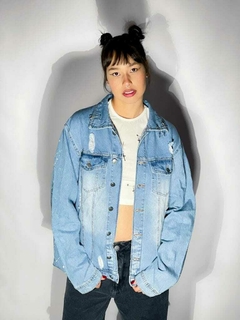 JAQUETA JEANS CORAÇÃO OVER - Vista Grunge
