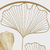 Adorno de Parede Redondo Metal C/3 Folhas de Ginkgo Biloba Dourado 45,5cm Mart - comprar online