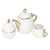 Cj Para Café/Chá de Porcelana EGG Branco/Dourado 3 Peças Wolff