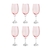 Conjunto 6 Taças de Cristal Para Vinho 450ml Elisa Rose Quartz Bohemia