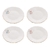 Cj 4 Pratos Rasos P/Sobremesa de Porcelana Branca Flower Design Plate Colorido 19cm Wolff