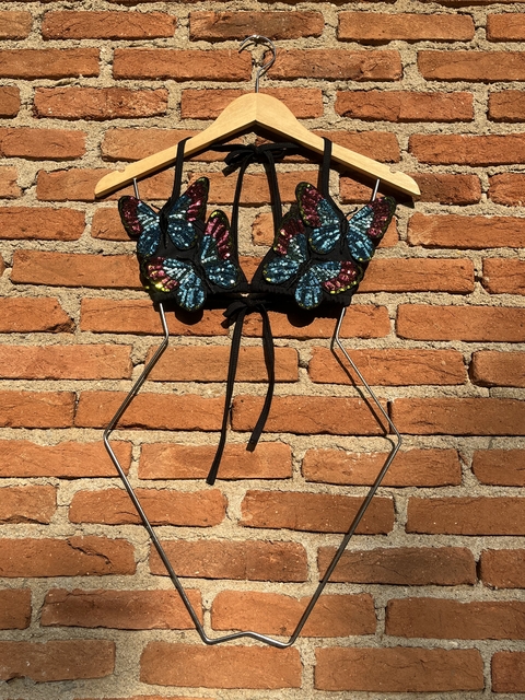 Top Biquíni Carnaval - Aplicação Borboleta Azul - comprar online