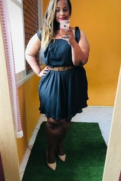VESTIDO EM CHIFON PRETO - comprar online