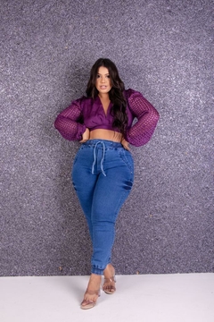 CALÇA JOGGER JEANS ANGELA