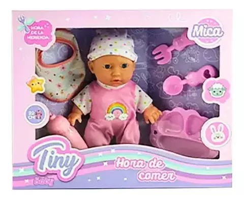 Bebote Con Accesorios Tiny Mica Hora De Comer Articulado