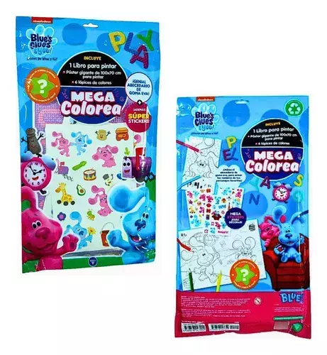 Set Mega Colorea Las Pistas De Blue Libro Pintar +accesorios
