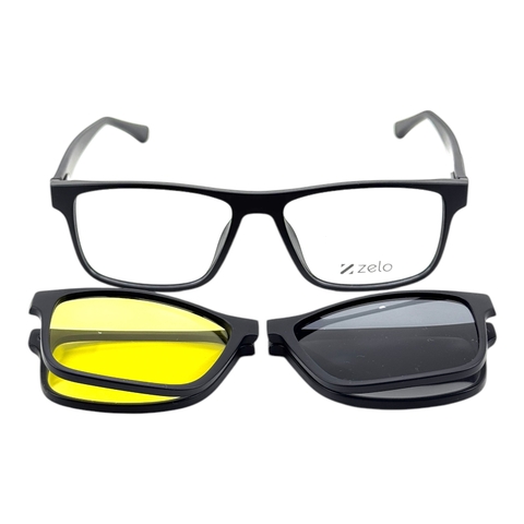 Armação Clip on Acetato Zelo Ulten Clip-Dobravel 7412 C1 2.E.15