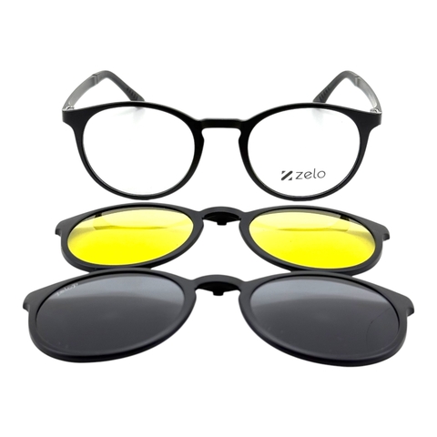 Armação Clip On Acetato Zelo ZE 1734 C1 2.E.3