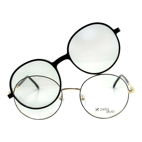 Armação Clip-on Metal Duo Fotossensível ZE 9357 C4 2.E.17