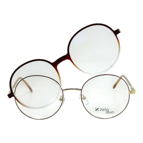 Armação Clip-on Metal Duo Fotossensível ZE 9357 C5 2.B.5