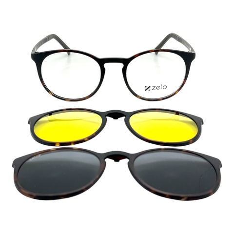 Armação Clip On Acetato Zelo ZE 1553 C2 2.B.9