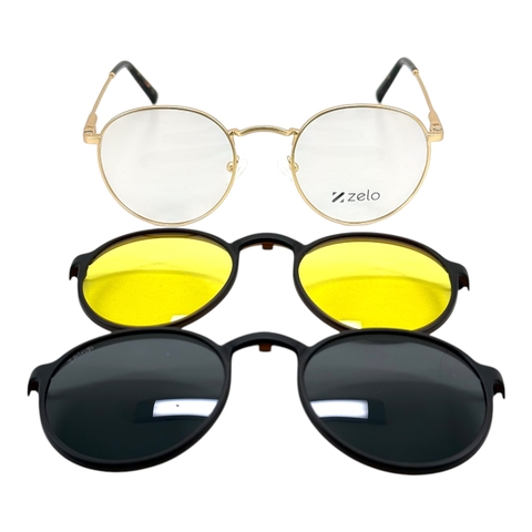 Armação Clip On Metal/Ulten Zelo ZE 6964 C11 2.E.2