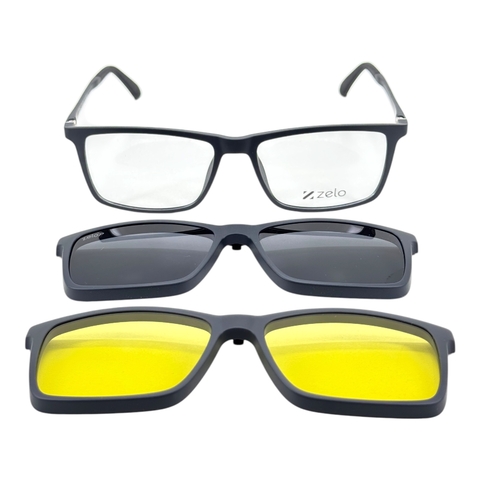 Armação Clip On Acetato Zelo Ulten Grau Alto 3214 C2 2.E.14