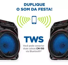 CAIXA DE SOM MONDIAL CONNECT PARTY 150W RMS BLUETOOTH CM-150 - ELETRÔNICA DU VALE