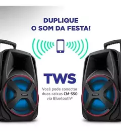 CAIXA DE SOM MONDIAL CONNECT POWER 2 550W RMS BLUETOOTH CM-550 - loja online