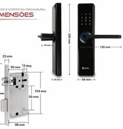FECHADURA DIGITAL TOUCH SCREEN COM MAÇANETA JL-5845 - loja online