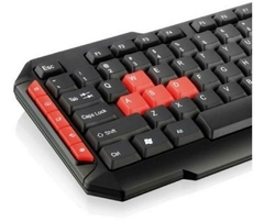Teclado gamer Multilaser TC160 QWERTY português Brasil cor preto