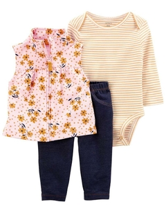 Conjunto Colete Rosa Floral - CARTER´S