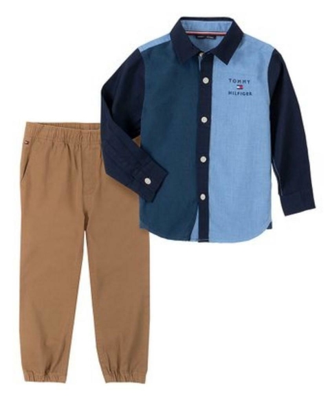 CONJUNTO MENINO CAMISA BICOLOR - TOMMY HILFIGER