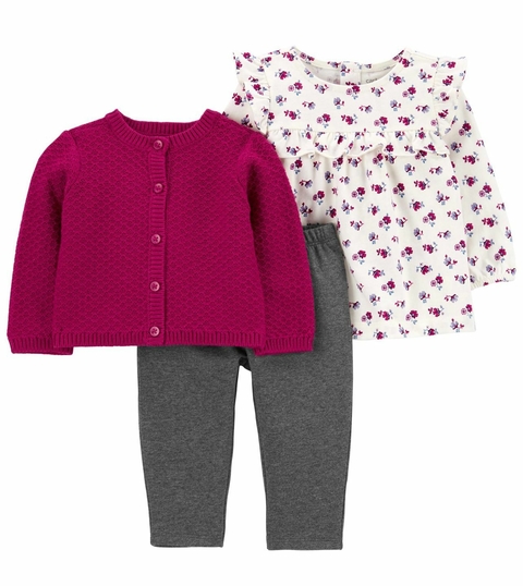 Conjunto Cardigan Vinho - CARTER´S