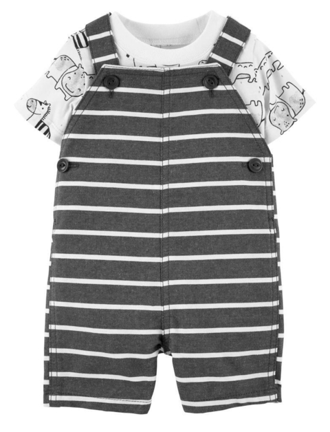 Jardineira Listras Cinza - CARTER´S