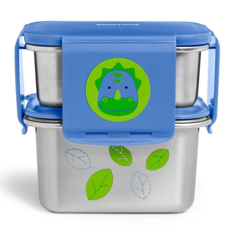 Kit Lanche 2Pçs Aço Inoxidável ZOO - Dino SKIP HOP