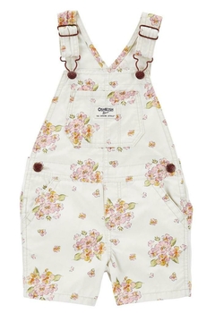 Jardineira Jeans Bege Floral - OSHKOSH B´GOSH
