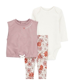 Conjunto Colete Rosa Floral - CARTER´S