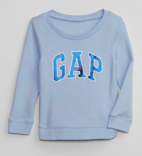 BLUSA MOLETOM AZUL BABY - GAP