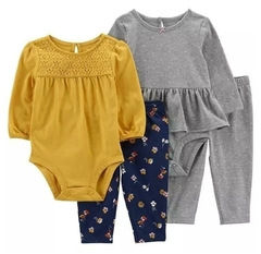 Conjunto Amarelo Floral 4 Pçs - CARTER´S