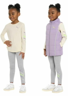 CONJUNTO TRIO COLETE PUFFER LILÁS MENINA - PUMA - loja online