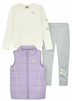 CONJUNTO TRIO COLETE PUFFER LILÁS MENINA - PUMA - comprar online
