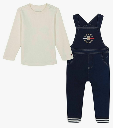 Jardineira Longa Jeans com Camiseta - TOMMY HILFIGER - comprar online